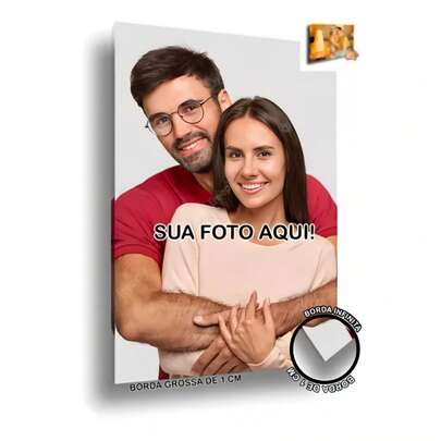 Quadro Tela com Moldura Personalizada com Suas Fotos Quadro Decorativo De Parede Para Sala Quarto Premium