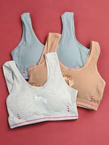 Top peadolescente Con detalle de Moño a centro t corazonxitos con relieve - Multicolor - Ver 5