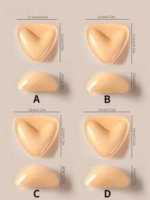 1 对双面自粘胸垫，胸垫粘垫，可重复使用衬垫，胸罩比基尼隐形加厚胸垫防水游泳