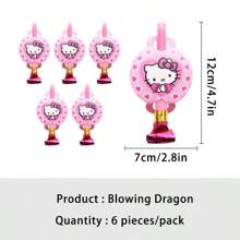 Sanrio Suministros para fiestas de cumpleaños temáticas de Anime Hello Kitty en color rosa, decoraciones de Año Nuevo como banderines, bolsas de regalo, vasos, platos y pañuelos desechables de papel