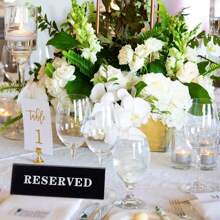 10 Pcs Black Reserved Table Signs 5.9x1.8 Inch Acrylic Reserved Table Signs Reserved Table Tent Sign Guest Reservation Table Seat Sign For Restaurant Wedding Seat Reservation