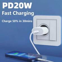 20W Fast Charging Set [USB C Wall Charger + 6.6Ft/200cm USB C To Lightning Cable] Compatible With IPhone 14/13/12/11/XR/XS/XS Max Super Fast Charger Compatible With IPhone, Travel Charger Plug, Fast Charging Wall Mountable For Office, School, Dorm, And Home, Gifts For Family, Friends, Kids, Birthday, Christmas, Winter, Suitable For Travel, Office, Dorm, And Home Adapter