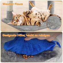 SEBRUANC Tiragraffi per gatti da 112 cm, multistrato, struttura stabile e comodo trespolo con giocattoli per gatti, cuccia per gatti da interno, per la cura degli artigli, tempo libero e intrattenimento