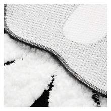 Bath Mat Non Slip Water Absorption Machine Washable Soft Plush Rug Mat For Bathroom Bedroom Kitchen Toilet Floors 25.6 X 25.6 Inches Black High-Low Pile Design Quick Dry - 彩色 - 查看 5