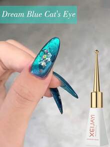 XEIJAYI 1pc 10ml Dream Blue Cat Eye Magnetic Gel Nail Polish Soak Off Uv Led Lamp Nail Polish For Women For Spring-No Magnetic Stick Included - Màu xanh lam - Xem 3