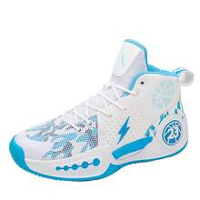Men's Basketball Shoes, Sneakers, Running Shoes, Fashion Sports Shoes For All Seasons - White Blue - View 3