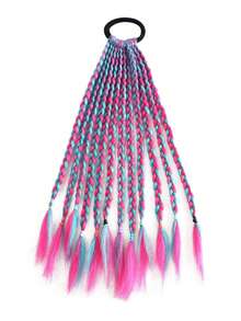 Colorful Braid Synthetic Hair Ponytail Rope Tie Girls Princess Color Tail Wig Children's Styling Accessories - Multicolor - View 19