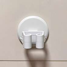 1 件装拖把挂钩，浴室壁挂式夹式扫帚架清洁工具收纳，防水粘钩，无损无需钻孔 - 白色 - 查看 2