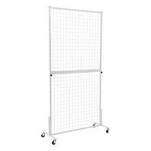 GDRASUYA10 Gridwall Panel Display Stand, Heavy Movable Wire Grid Display Rack, Floorstanding Retail Display Rack, Detachable White Grid Wall Panel Display Racks With Hooks For Craft Shows, Retail, Home[Best Gift For Family&Friends] - White - View 11