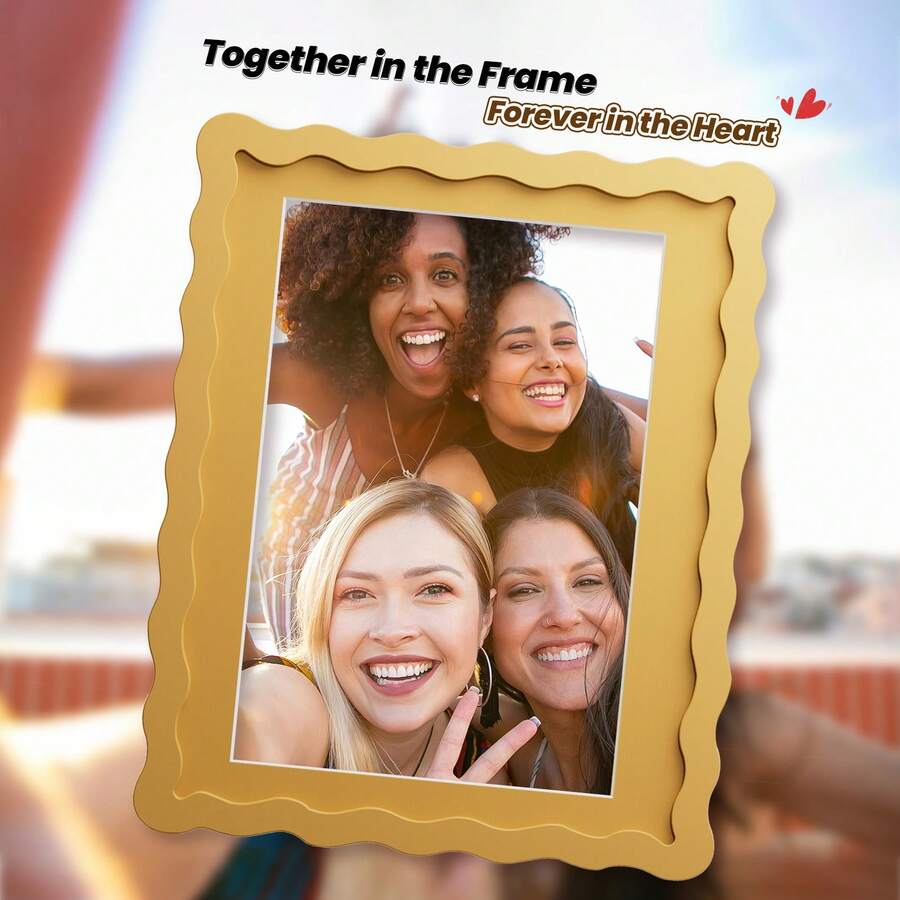 1pc Colorful Wave Photo Frame, Creative Shape Picture Frame, For Home Decor, For Friends & Family Portraits, Perfect Mother's Day Gifts - Multiple Sizes/Colors Available