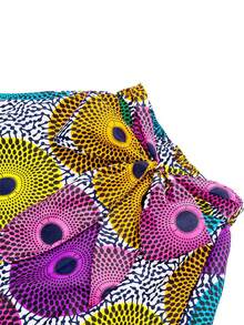 African Print High Waist Skirt With Pockets - Multicolor - View 3