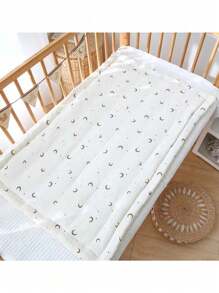 1pc Baby Thickened Mattress Pad, Soft Plush Fabric Warm Cushion, Nursery Bed Mat, Children Mattress Topper, Reversible & Washable