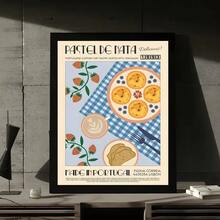 1 件/3 件墙面艺术海报复古咖啡香蕉船寿司拉面复古韩国美食海报精美客厅酒吧美学装饰墙面装饰无框/有框帆布艺术厨房装饰 - 彩色 - 查看 60