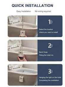 1/2pcs RGB Motion Sensor Toilet Light, LED Toilet Projector Light, USB Rechargeable Night Light, Color Changing Toilet Night Light - LED Bathroom Accessories For Home Bathroom Decoration - White - View 10