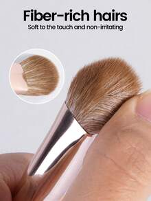 MAANGE 1pc Pointed Round Triangle Brush, Protable Smudge Cosmetic Brush Makeup Brush With Foundation Brush Blush Brush Loose Powder Brush Contour Brush Highlighter Brush Makeup Tools Gift For Women & Girl Travel Makeup Brush - 淺粉色 - 查看 3