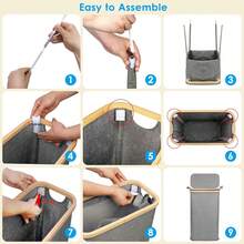 Faltbarer schmaler Wäschekorb mit Deckel, Wäschekorb mit großem Fassungsvermögen, tragbarer Wäschekorb mit Griffen zur Aufbewahrung schmutziger Kleidung, T-Shirts, Hemden und anderer Gegenstände für Badezimmer, Wohnzimmer und Waschküche, multifunktionaler Wäschekorb, Wäschekorb Badezimmer-Aufbewahrungskorb, Korb, Aufbewahrungskorb, faltbarer Wäschekorb - Schwarz - Übersicht 6