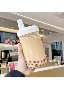 1 个大号吸管杯：透明塑料水瓶，适用于果汁、牛奶和直接饮用 - 彩色 - 查看 13