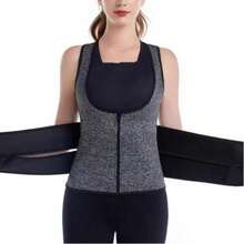 Women's Neoprene Waist Training Vest, Body Shaper, Soft Breathable Sauna Vest, Sports Corset, Fitness Shaper Vest, Invisible Sports Underwear For Women,The Grey. - Grey - View 2