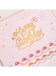 1 Stück 3D Pop-Up "Alles Gute zum Geburtstag" Karte mit Tortentop - personalisierte englische Glückwünsche für Frauen, Männer, Mütter, Ehefrauen, Ehemänner, Jungen, Mädchen - Sondergelegenheit Geburtstags Deko, faltbare kreative Segenswünsche, süße Geburtstagsgeschenke
