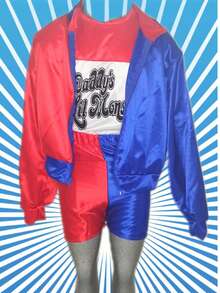 Disfraces para niña de Arlequín para fiesta temática, Halloween, carnaval. Disfraces para Niñas, Disfraz Cosplay Quinn para niñas con Chaqueta Camiseta Pantalones Cortos Guantes, para Halloween Carnaval  Cosplay de arlequin - Rojo - Ver 1