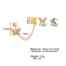 4pcs Star, Butterfly & Moon Clip-On Earring Set - Yellow Gold - View 5