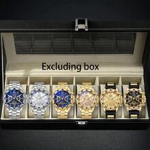 6 件套男士时尚钢带手表适合派对、正式场合 - 男士时尚礼物