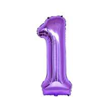 Globos con números de lámina de 32 pulgadas en color morado para decoración de fiestas de cumpleaños, aniversarios y otras celebraciones, números del 0 al 7. - Morado - Ver 7