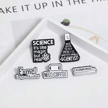 Spille smaltate divertenti con tema della scienza e del caffè, spille con cartoni animati a forma di tigre divertente, accessorio di moda ideale come regalo di compleanno per amici e familiari, da applicare su zaini, cappelli e giacche