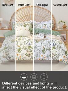 Bộ ga trải giường họa tiết hoa 3 món (1 ga trải giường và 2 vỏ gối), mềm mại và thân thiện với da, phù hợp cho mọi mùa. - Nhiều màu - Xem 8