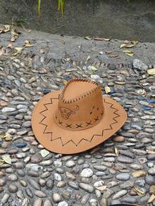 1pc New Summer Men's Windproof Leisure Wide Brim Sun Protection Hat, Suitable For Cycling, Hiking, Fishing, Outdoor Activities, Beach Walking, Fashion Drawstring Adjustable Randomized Design Sunny Hat - Multicolor - View 13