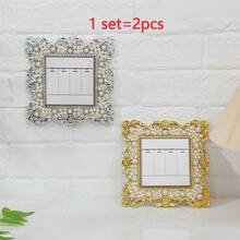 1pc Switch Sticker Gorgeous Faux Pearl Switch Sticker Protective Cover, Unique DIY Design, Elegant Home Decoration Stickers Personalised Stickers - Multicolor - View 12