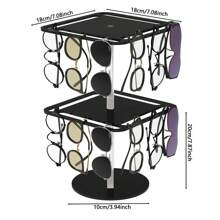 1pc Acrylic Sunglasses & Eyeglasses Display Stand - Single/Double Layer Black Desktop Glasses Storage Box, Can Hold Jewelry & Keys, Efficient Desktop Organizer, Suitable For Various Glasses, Transparent
