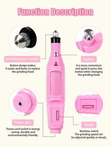 20pcs/1pc USB Nail Drill – Portable, Professional Polisher Machine For Quality Home Manicure & Pedicure Electric Nail Drill Machine Set, Grinding Equipment Mill For Manicure Pedicure, Professional Strong Nail Polishing Tool SB-Powered LED Nail Lamp – Portable, Quick-Drying Manicure Tool For Professional Gel Polish - Multicolor - View 5