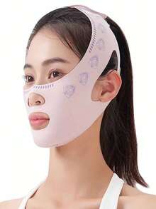 V型面部绷带睡眠眼罩，V型面部绷带，面罩绷带，睡眠V型下巴带，可重复使用，适合睡眠、运动和瑜伽，透气亲肤，适合日常使用，送给妈妈的礼物 - 彩色 - 查看 2