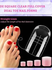 60pcs Polygel Toe Nail Extension Molds Full Cover Reusable Acrylic Nail Tips Dual Nail Forms For Toes DIY Manicure Nails Tool