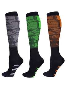 Men's Summer Sports Compression Socks, Long Calf Pressure Stockings, Running Socks - Multicolor - View 8