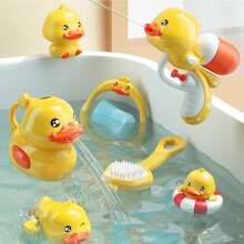 1 Set Bath/Swimming Toy Set - 8 Cute Duck Shaped Water Toys, Perfect For Shower And Bathtub Use, Duck Bath Toy, Make The Swimming Pool Full Of Fun, Excellent Birthday Gift For Infant Boy And Girl - Multicolor - View 2