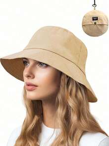1 chiếc mũ câu cá/mũ chống thấm nước có quai đeo cằm, nhanh khô, có thể gập lại, chống nắng UPF 50+, dùng khi đi bộ đường dài, câu cá, đi biển, đi săn, vành rộng thoáng khí cho mùa hè - Nhiều màu - Xem 12