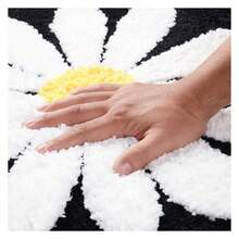 Bath Mat Non Slip Water Absorption Machine Washable Soft Plush Rug Mat For Bathroom Bedroom Kitchen Toilet Floors 25.6 X 25.6 Inches Black High-Low Pile Design Quick Dry - 彩色 - 查看 3