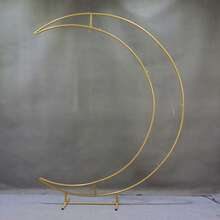 Nova decoração de lua em arco de metal dourado/branco, adequada para casamento, plano de fundo, palco de festa, decoração de casa, noivado, decoração de quarto