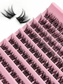 Rikuaild 100根D型卷翘柔软蓬松单根假睫毛，交叉设计，适合在家DIY嫁接睫毛 - D - 查看 6