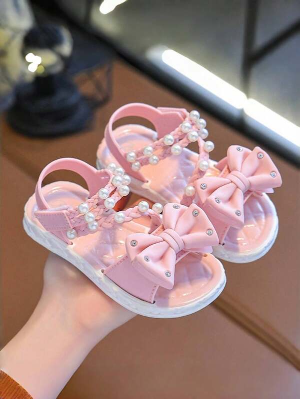 2025 New Floral Princess Sandals For Girls, Fashion Open Toe Summer Lightweight Breathable Thick-Sole Anti-Slip Beach Slippers, Toddler/Little Girls