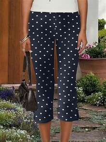 Women Y2K Summer Side Split Capri Pants Casual Solid Color Cropped Pants Stretch Leggings 80S 90S Vintage Aesthetic Clothes Streetwear - 藍色 - 查看 5