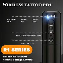 SUANGL 无线纹身笔套装，1300mAh 可充电电池，包含纹身针、墨杯、纹身练习皮、绷带，适合初学者和纹身艺术家 - 黑色 - 查看 8