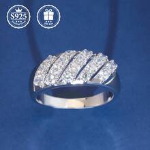 1pc S925 Sterling Silver Ring With Moissanite Stone, Suitable For Daily Wear, Wedding, Party, Mother's Day/Girlfriend Anniversary Gift