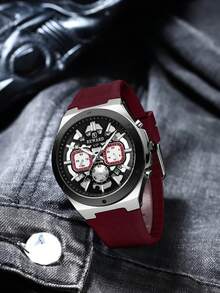 Reloj de cuarzo REWARD para hombre, de estilo de moda de negocios, con calendario, manecillas luminosas, multifuncional, de alta calidad, diseño clásico, correa de silicona - Unitalla - Ver 4