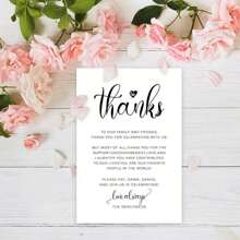50 pièces Cartes de remerciement pour table de mariage, décoration de table, réception, cartes de remerciement pour enterrement de vie de jeune fille, cartes postales, cérémonie de mariage, fête, célébration ou cartes pour événement spécial, Noël