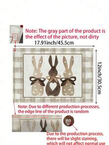 4pcs Easter Placemats 12x18 Inches , Bunny Rabbit Spring Holiday Farmhouse Burlap Buffalo Plaid Indoor Table Mats Decorations For Home,Suitable For Indoor Table Mats, Easter Table Decorations, Holiday Party Decorations - Multicolor - View 7