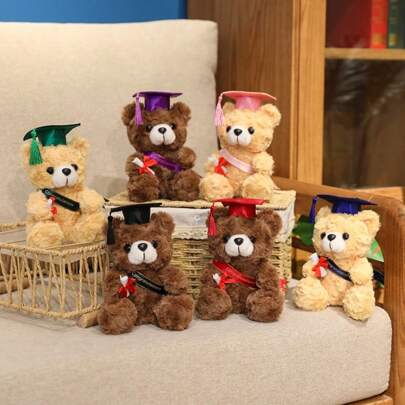 Tocco da laurea PhD con nastro orsacchiotto | Souvenir di laurea creativo, bambola di orsacchiotto in peluche, accessorio per foto nella camera da letto, regalo per insegnanti, compagni di classe, amici per la stagione di laurea
