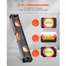 4-Piece Torpedo Level, 48/24/16/10 Inch Box Level Set, Fluorescent Lighted Bubble Bottle Ruler For 45/90/180 Degrees, Aluminum Alloy Magnetic Level Tool, Shockproof (Only 10 Inch Is Magnetic) - 48/24/16/10 Inch Box Level Set - View 5